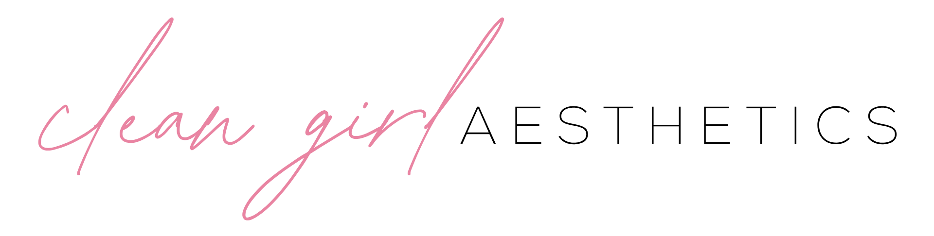 Logo for 'clean girl AESTHETICS' with pink and black text on a white background