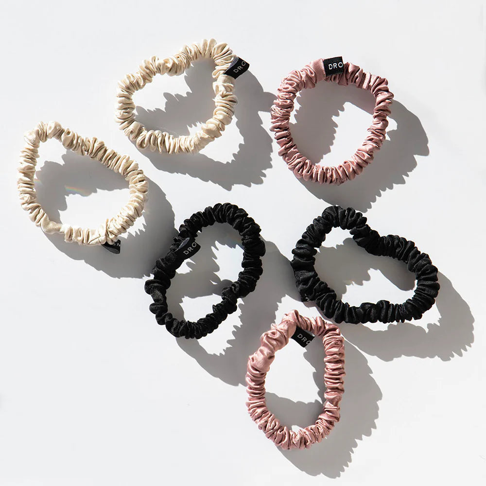 Drowsy Rose, Dusty, Black
Skinny Scrunchie Set